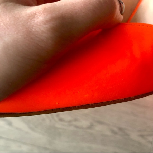 Stuart Weitzman Anny 105 neon orange pumps sz 6.5 - Picture 5 of 12